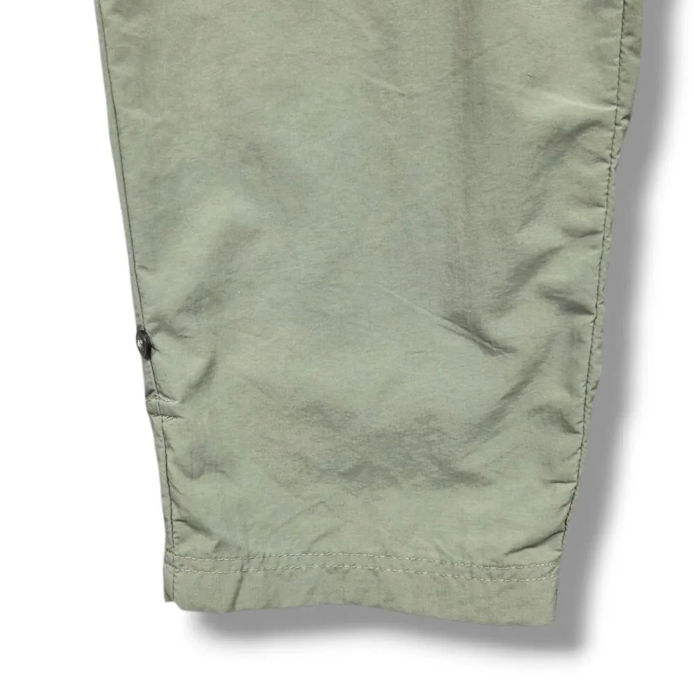 Columbia Windbreaker Cargo Pants Womens Large Cropped Hiking Green - Picture 6 of 12